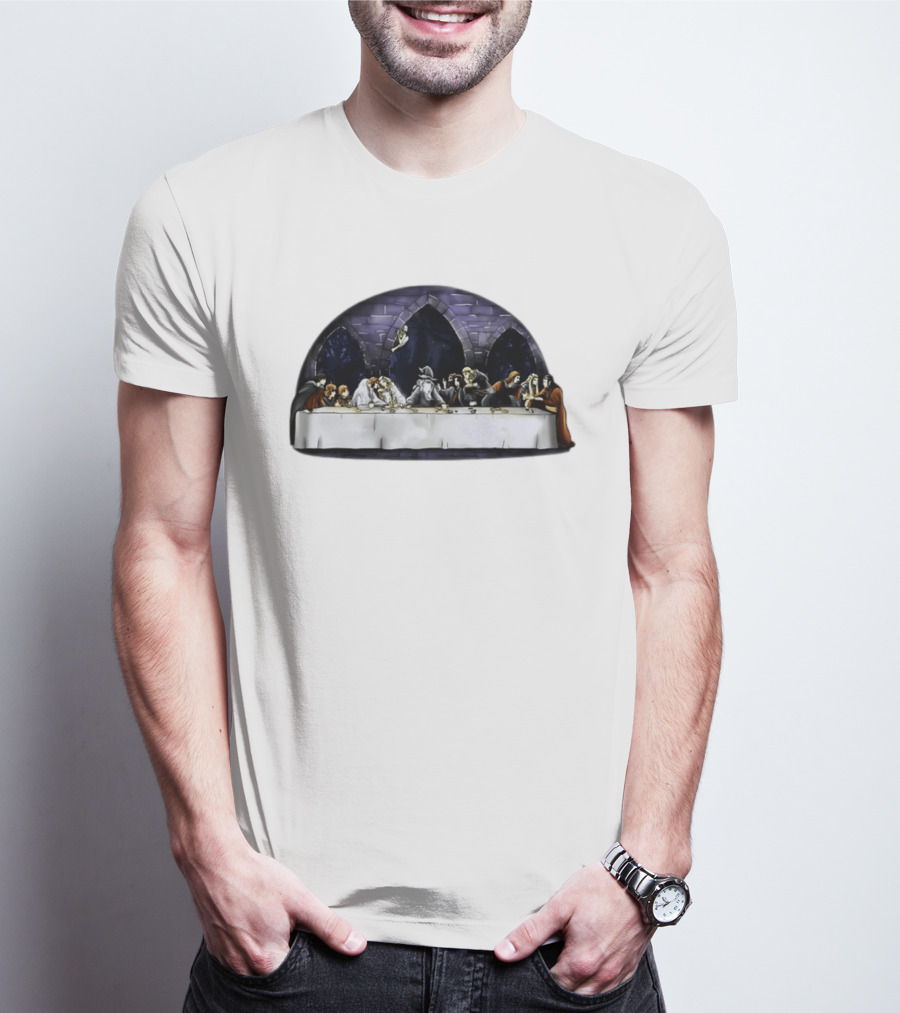 The Last Supper Wizard Hobbits Fellowship Characters Gandalf Table Scene T-Shirt