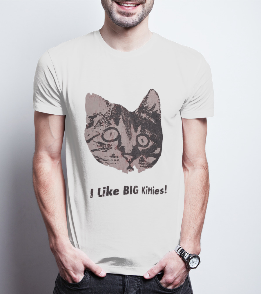I Like Big Kitties Cat Lover Feline Enthusiast Funny Display T-Shirt