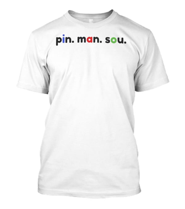 Pin Man Sou Minimalist Wordplay Playful Dot T-Shirt