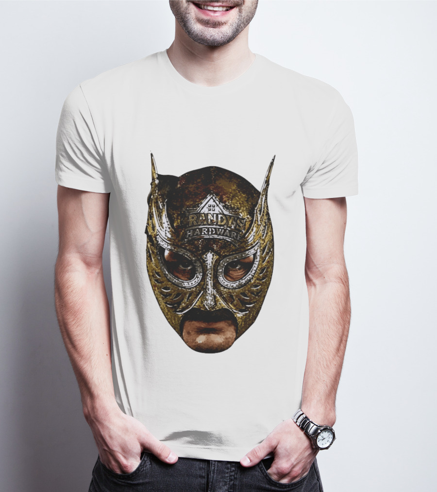 Randy's Hardware Luchador Mask Metallic Gold T-Shirt