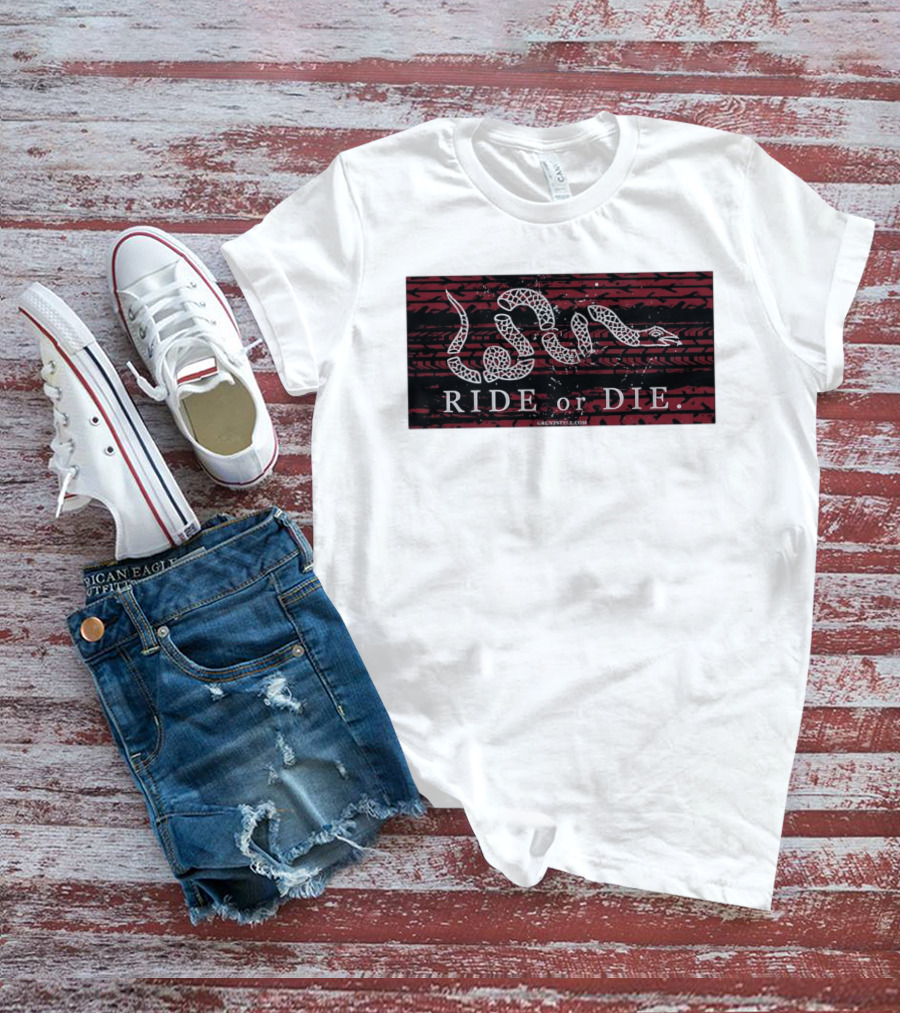 Ride Or Die Coiled Snake Tire Tread Grunt T-Shirt
