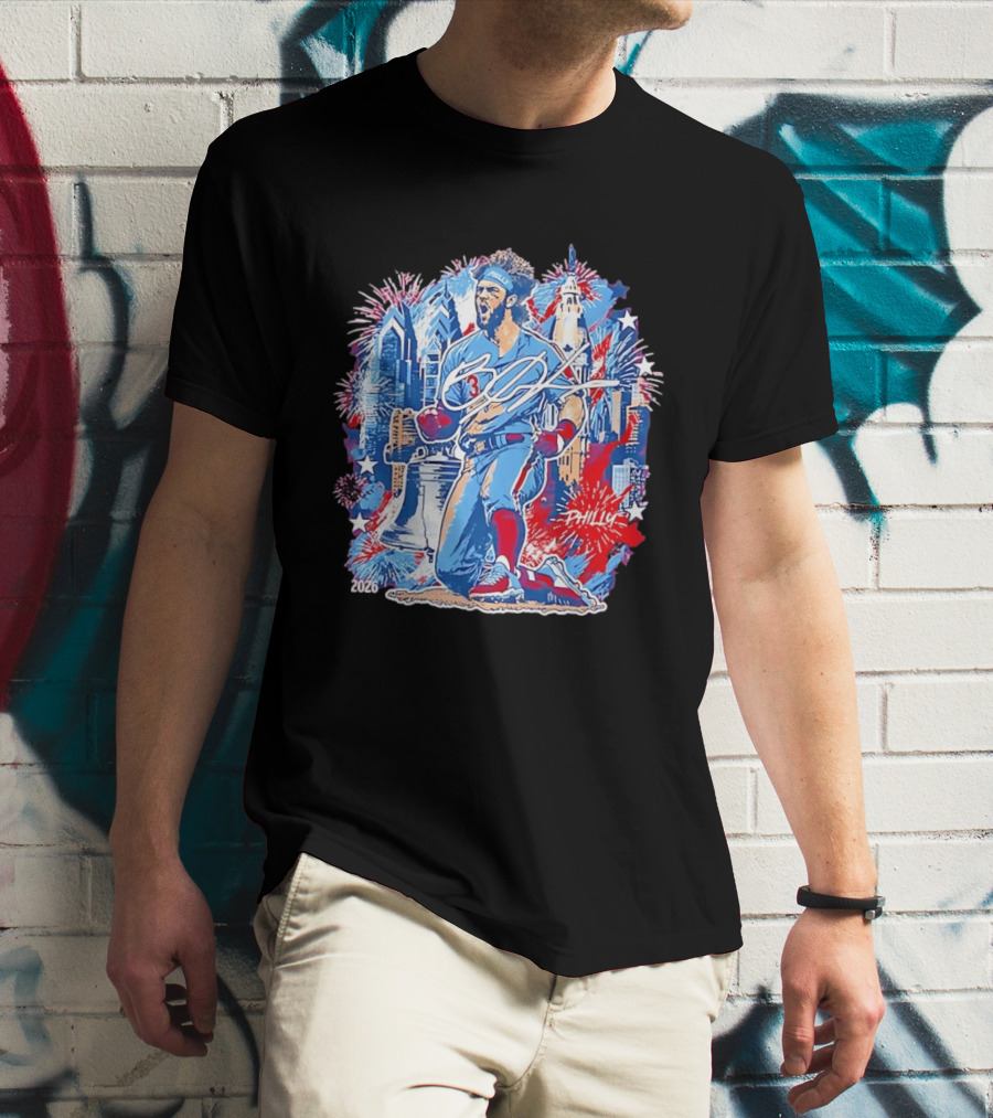 Bryce Harper Philly 2026 Liberty Bell Fireworks Celebration T-Shirt