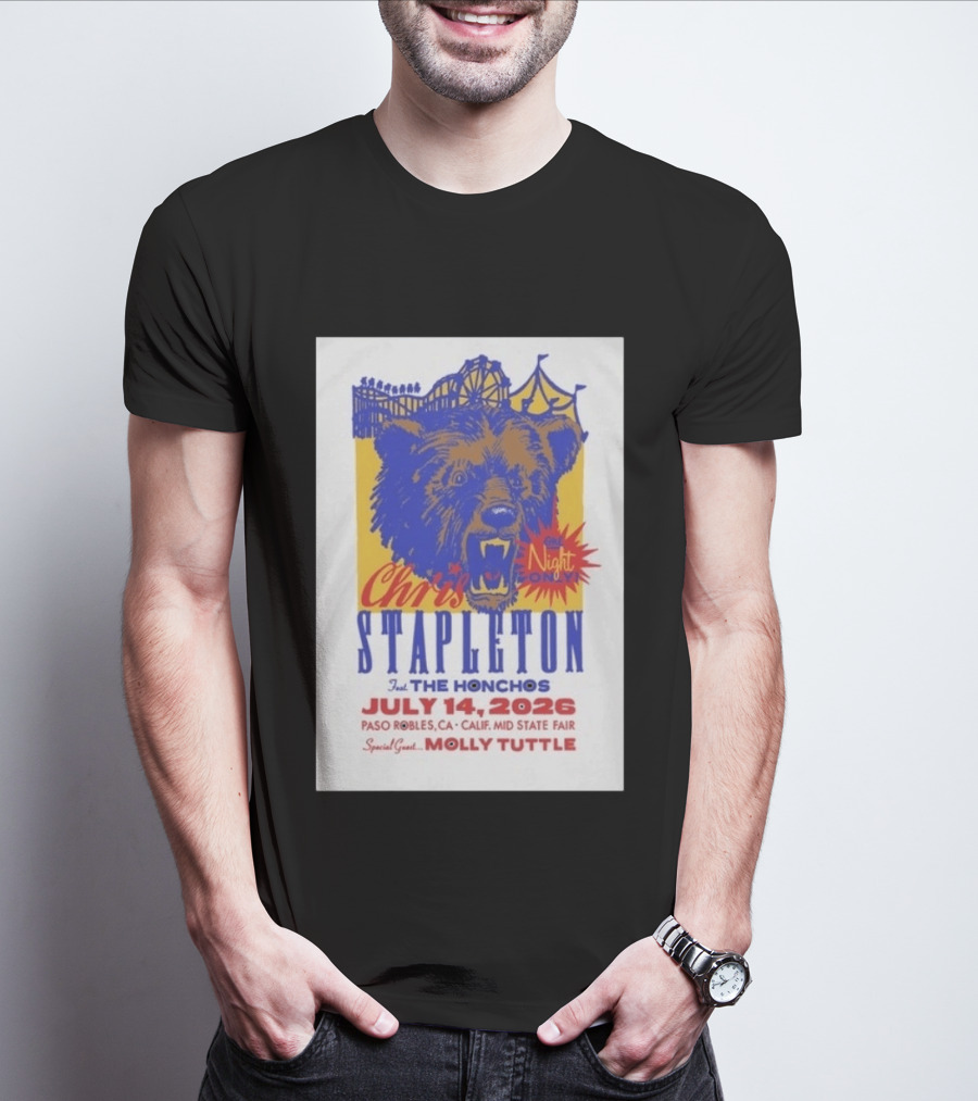 Chris Stapleton Live Concert Paso Robles CA July 14 2026 Featuring The Honchos Special Guest Molly Tuttle T-Shirt