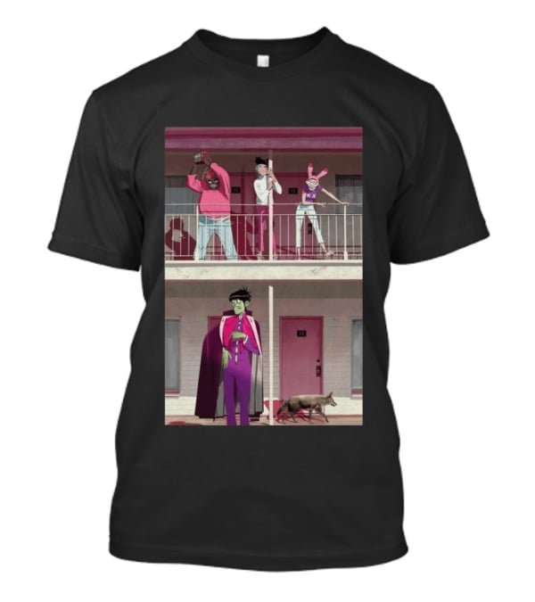 Gorillaz Motel Room 13 And 23 Anime Style Character Scene T-Shirt