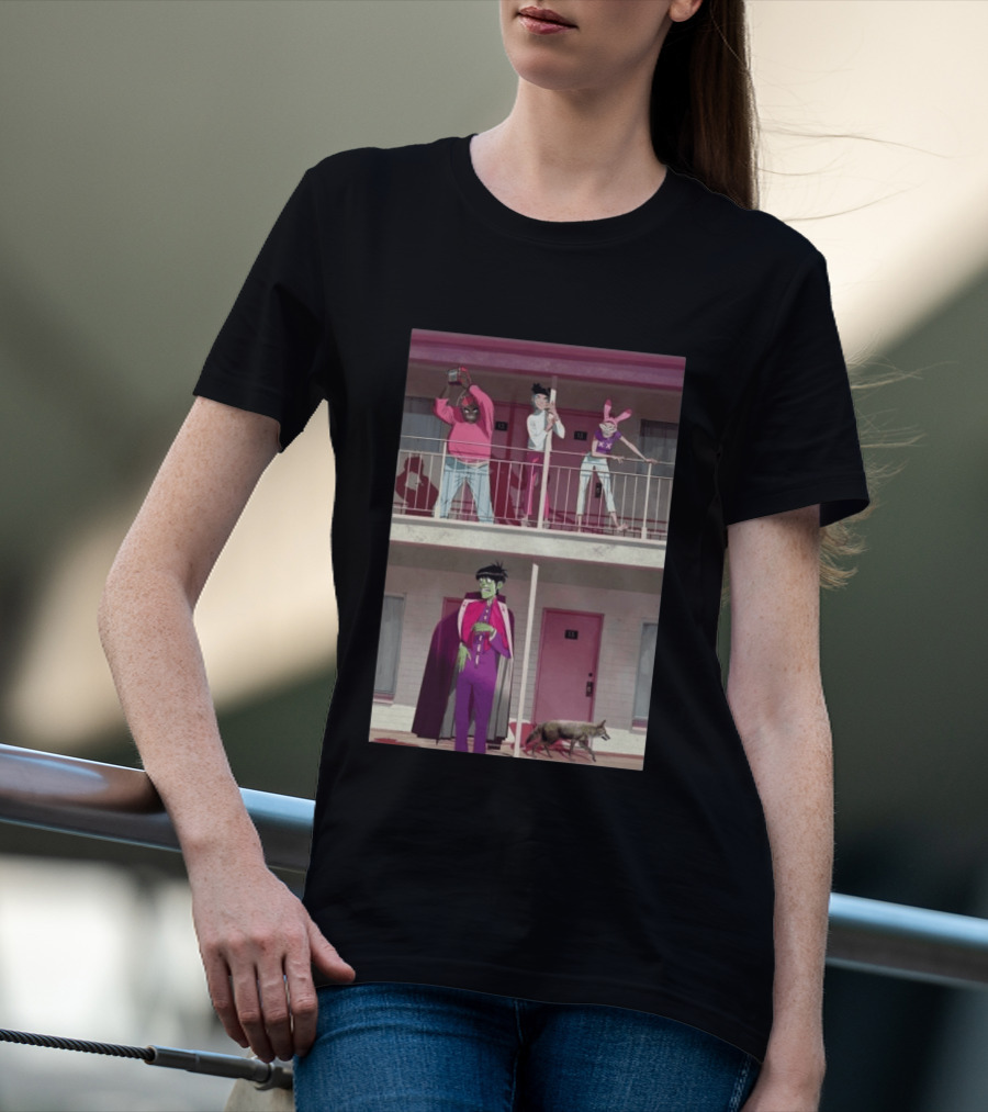 Gorillaz Motel Room 13 And 23 Anime Style Character Scene T-Shirt