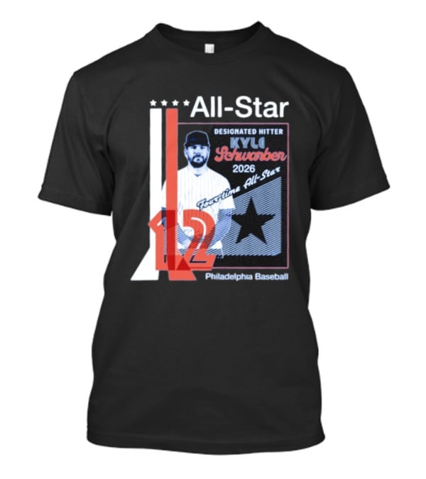 Philadelphia Baseball Designated Hitter Kyle Schwarber 2026 Four Time All Star No 12 T-Shirt