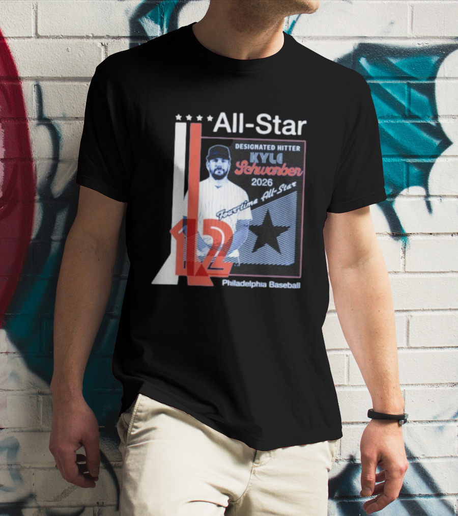 Philadelphia Baseball Designated Hitter Kyle Schwarber 2026 Four Time All Star No 12 T-Shirt