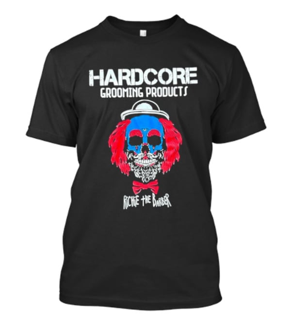 Hardcore Grooming Products Richie The Barber Skull Art Bow Tie T-Shirt