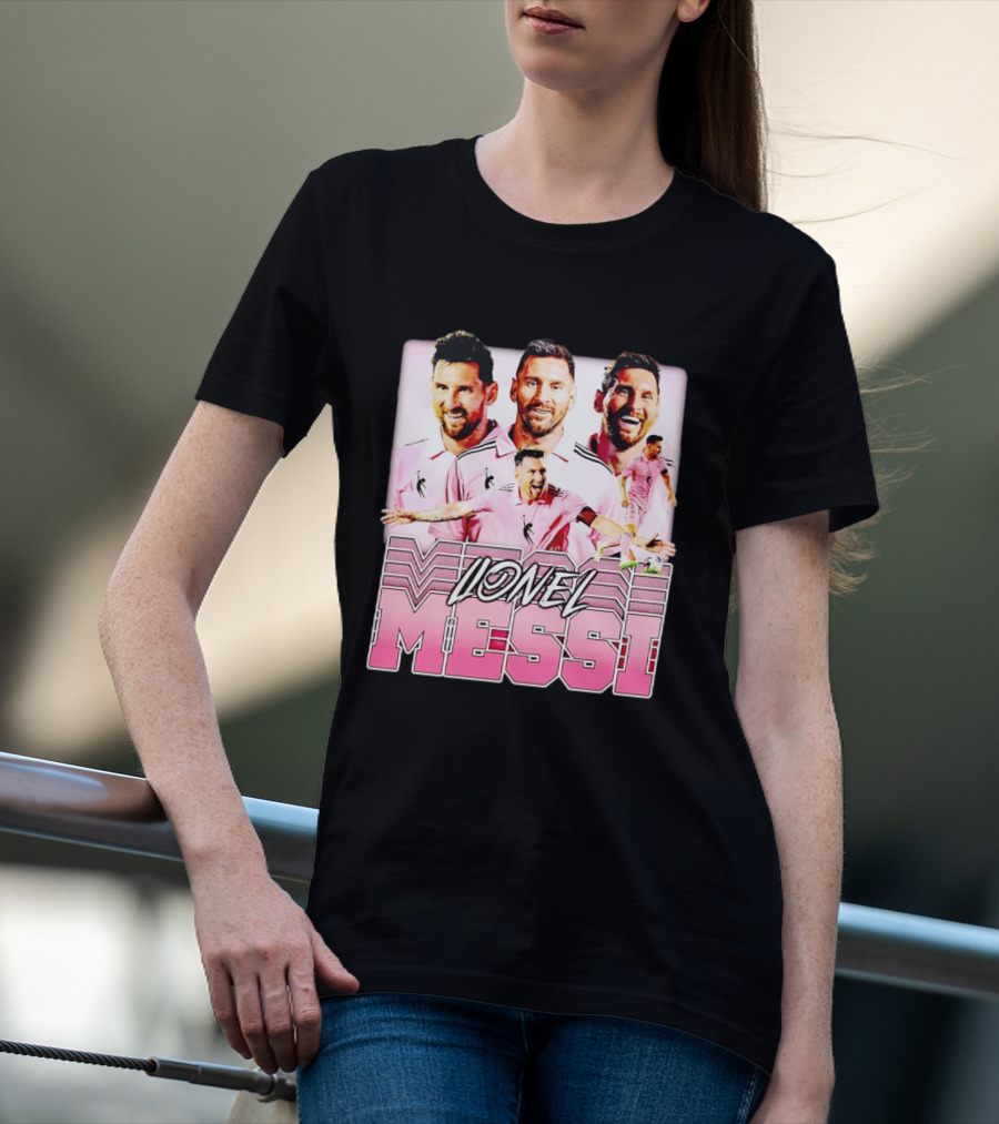 Lionel Messi Inter Miami Celebration Pink Jersey T-Shirt