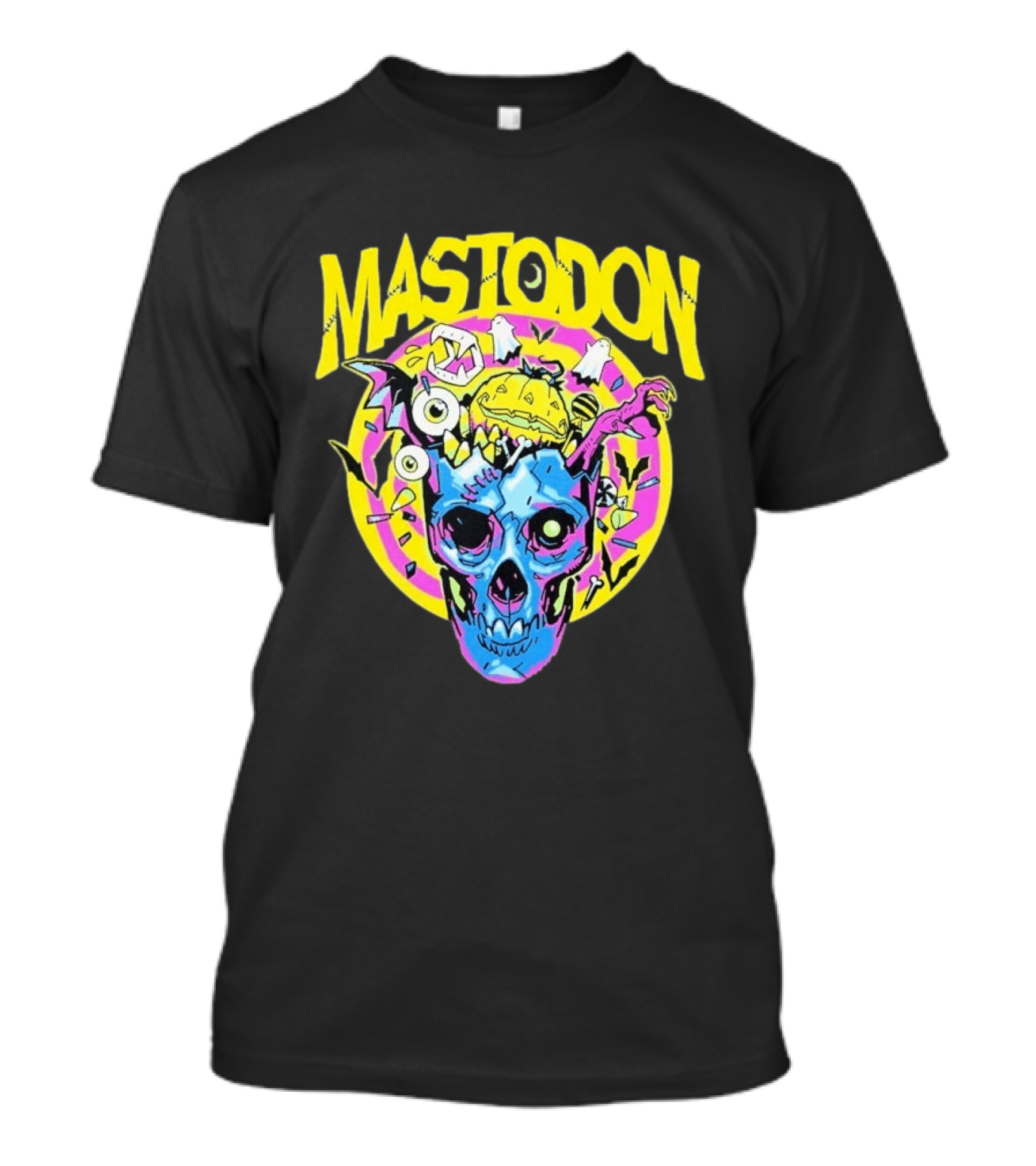 Mastodon Samhain Splosion Skull Halloween Pumpkin Bat Horn Eyeball Explosion T-Shirt