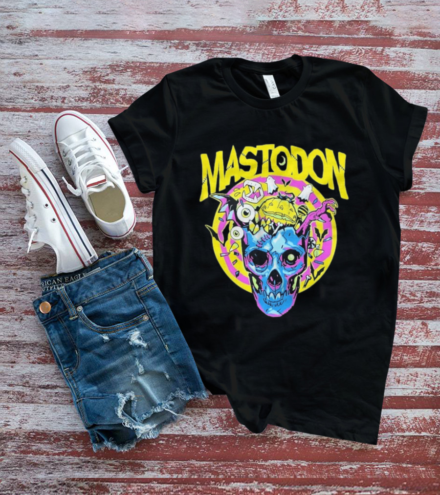 Mastodon Samhain Splosion Skull Halloween Pumpkin Bat Horn Eyeball Explosion T-Shirt