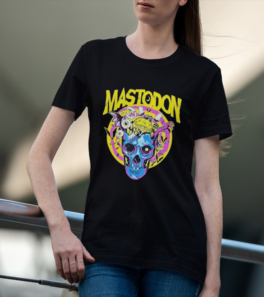 Mastodon Samhain Splosion Skull Halloween Pumpkin Bat Horn Eyeball Explosion T-Shirt