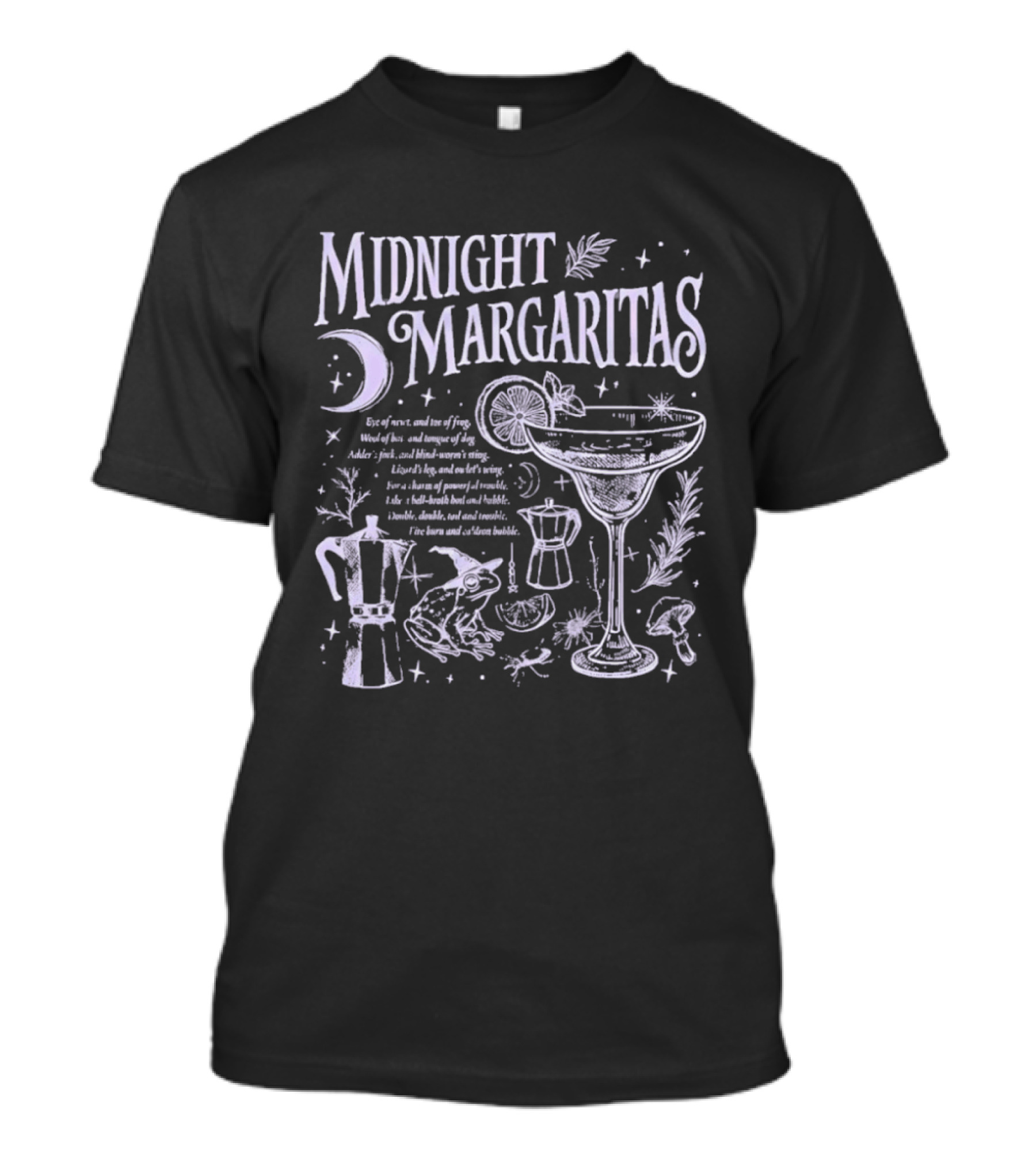 Midnight Margaritas Moon And Witchy Spooky Season Cauldron T-Shirt