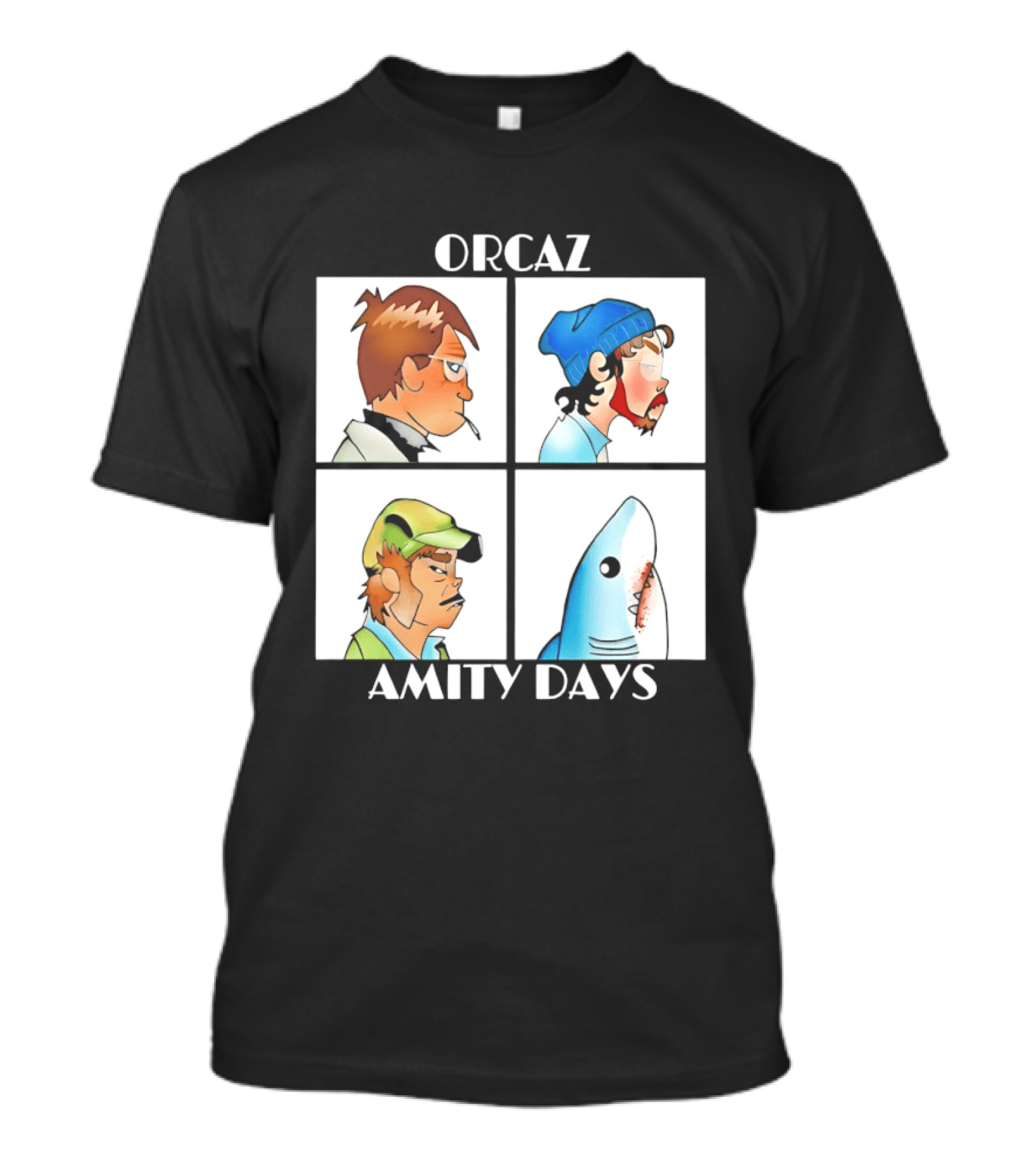 Orcaz Amity Days Four Grid Shark Bite Album Cover T-Shirt