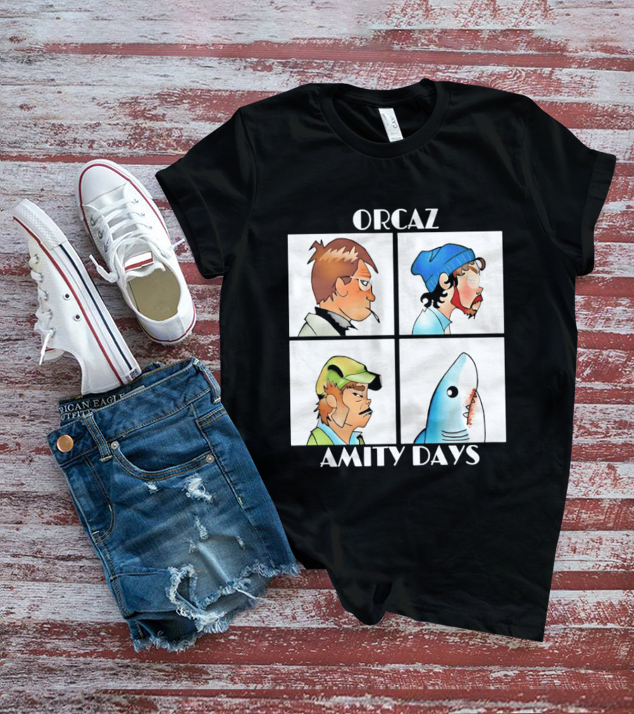 Orcaz Amity Days Four Grid Shark Bite Album Cover T-Shirt