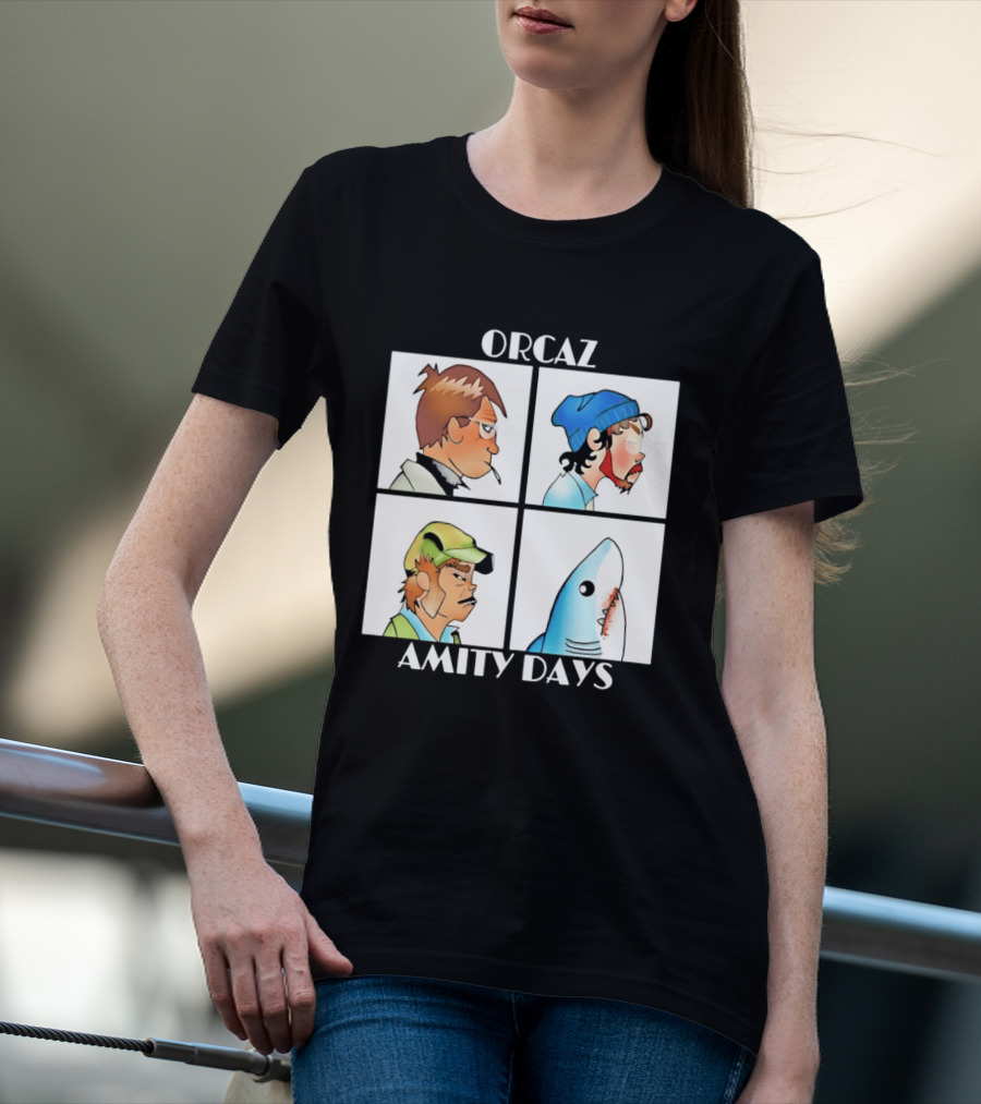 Orcaz Amity Days Four Grid Shark Bite Album Cover T-Shirt