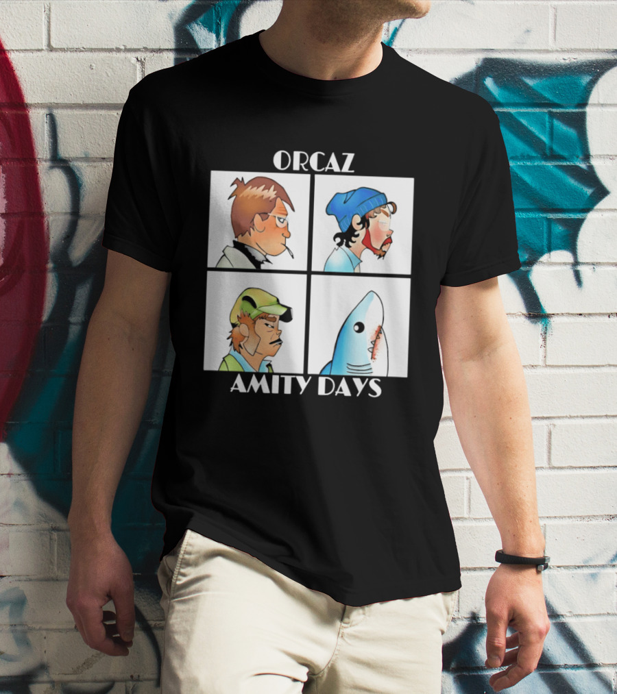 Orcaz Amity Days Four Grid Shark Bite Album Cover T-Shirt