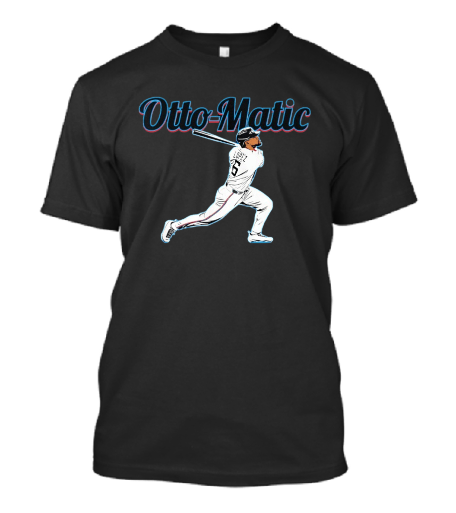 Otto Lopez Otto Matic Miami Marlins MLB Slugger Swing T-Shirt