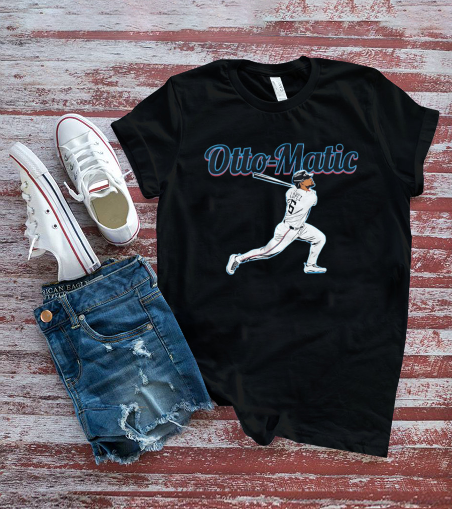 Otto Lopez Otto Matic Miami Marlins MLB Slugger Swing T-Shirt