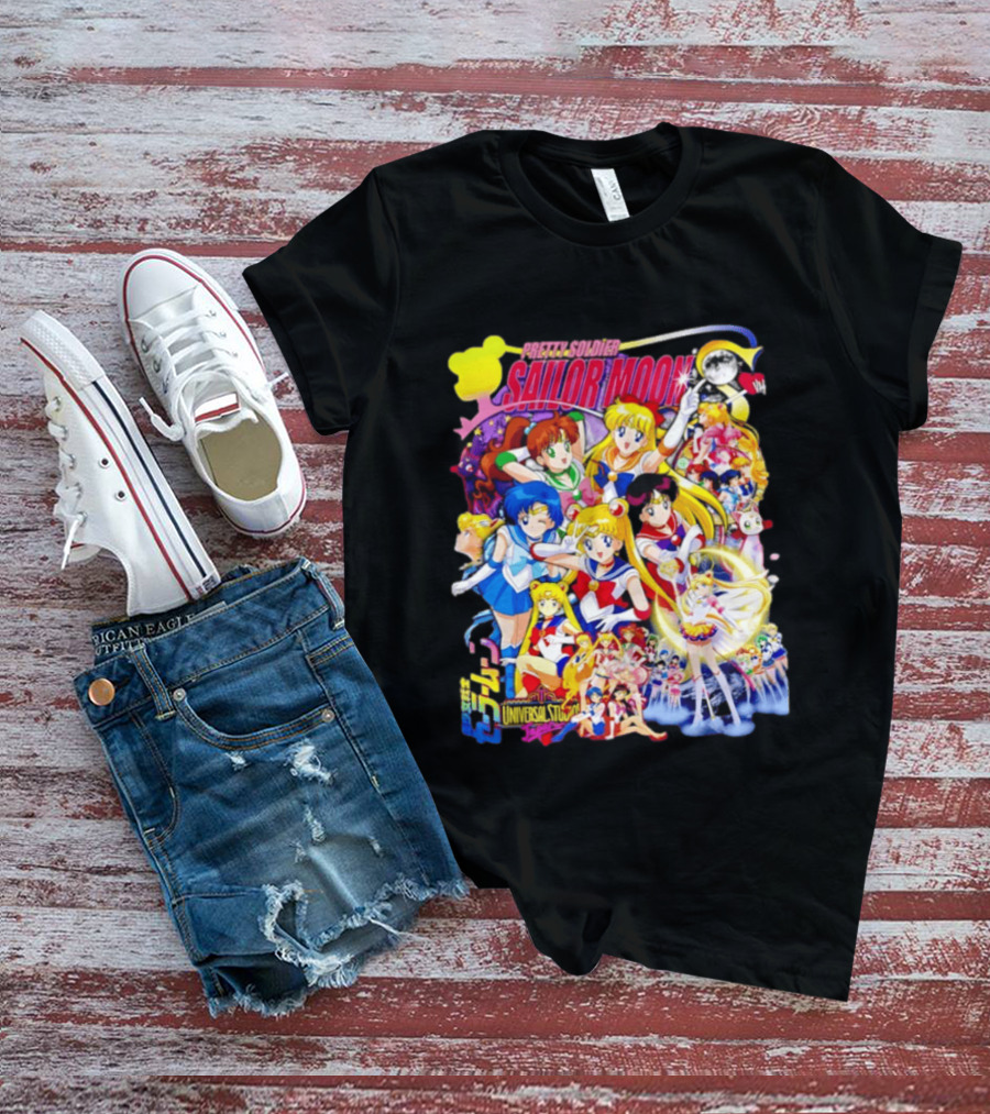 Pretty Soldier Sailor Moon Universal Studios Japan Anime Characters T-Shirt