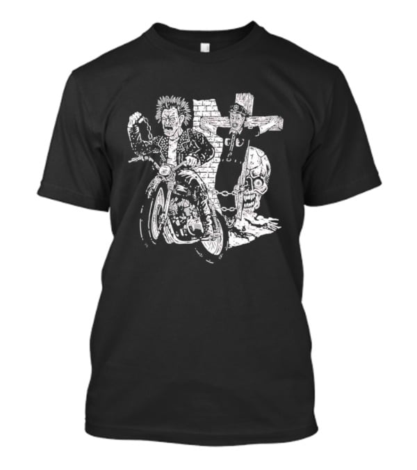 Punk Biker Crucified Police Officer Anarchy Symbolism Rebellion T-Shirt