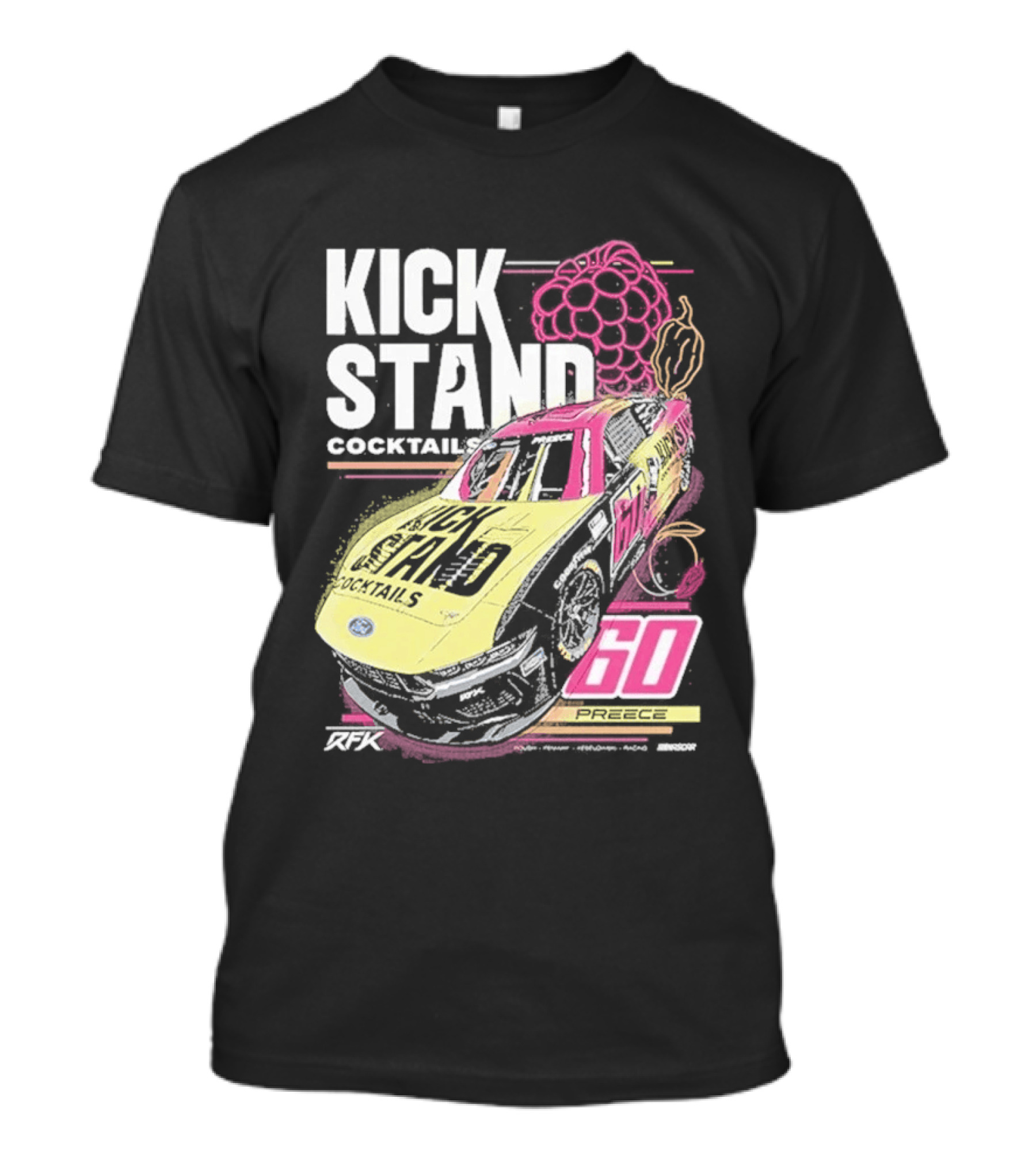 Kickstand Cocktails RFK Racing 60 Ryan Preece Car T-Shirt