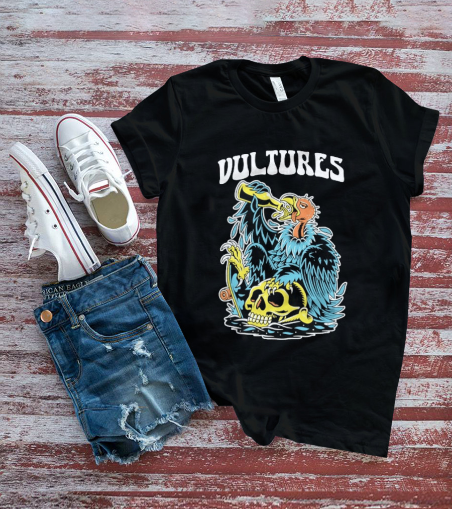 Vultures Drinking Beer On Skull T-Shirt