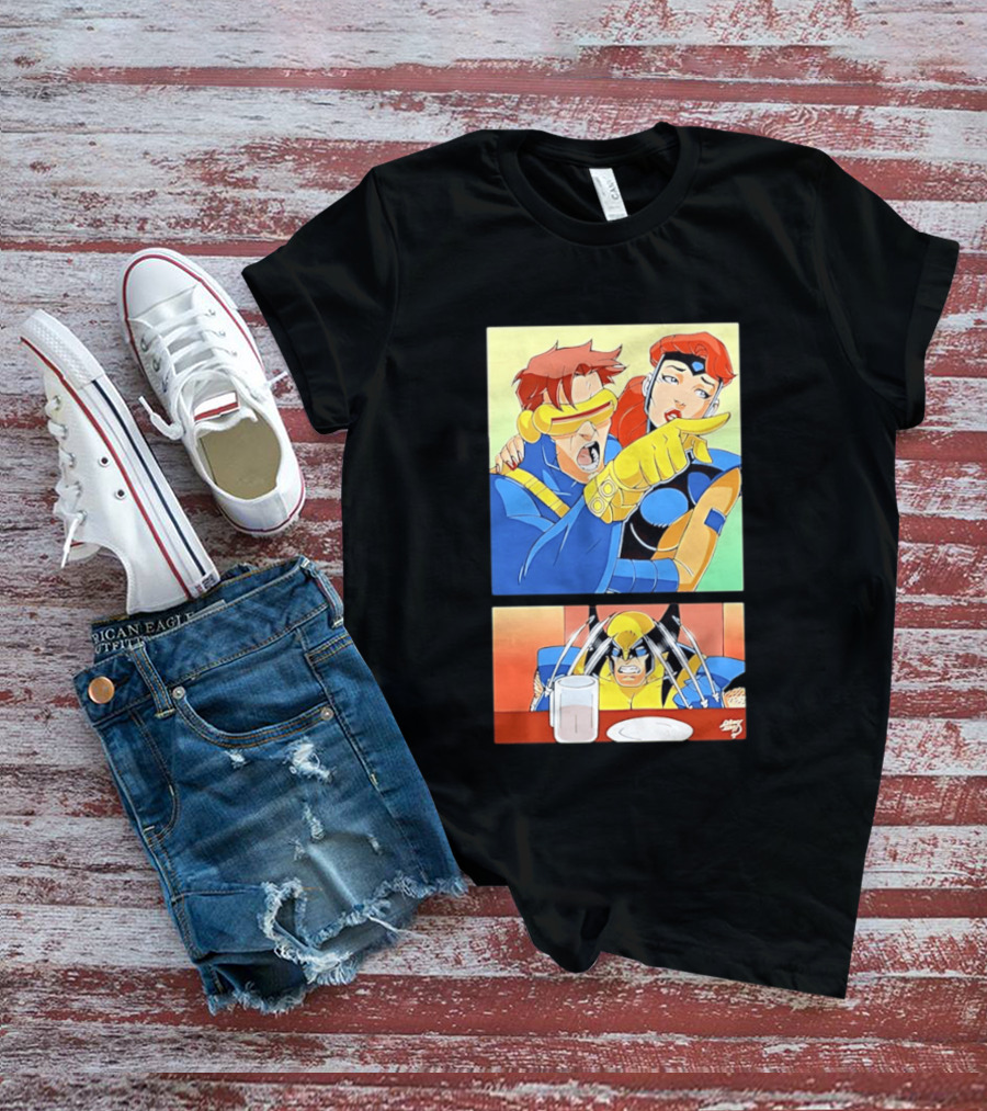 Wolverine Cyclops Jean Grey X Men Meme Classic Comic Panel T-Shirt