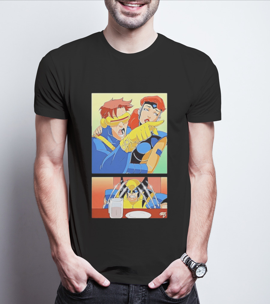 Wolverine Cyclops Jean Grey X Men Meme Classic Comic Panel T-Shirt