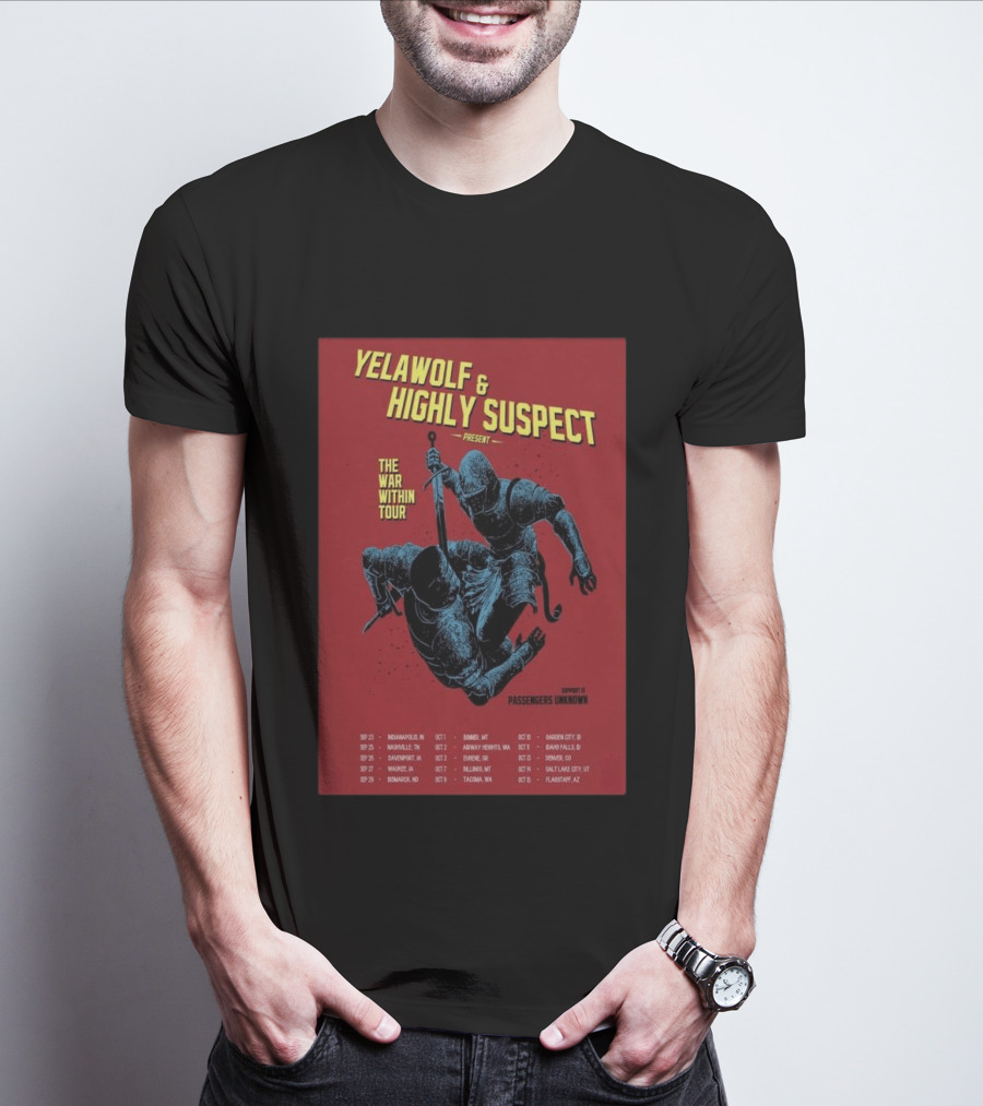 Yelawolf & Highly Suspect Present The War Within Tour 2026 Passengers Unknown Support Dates T-Shirt