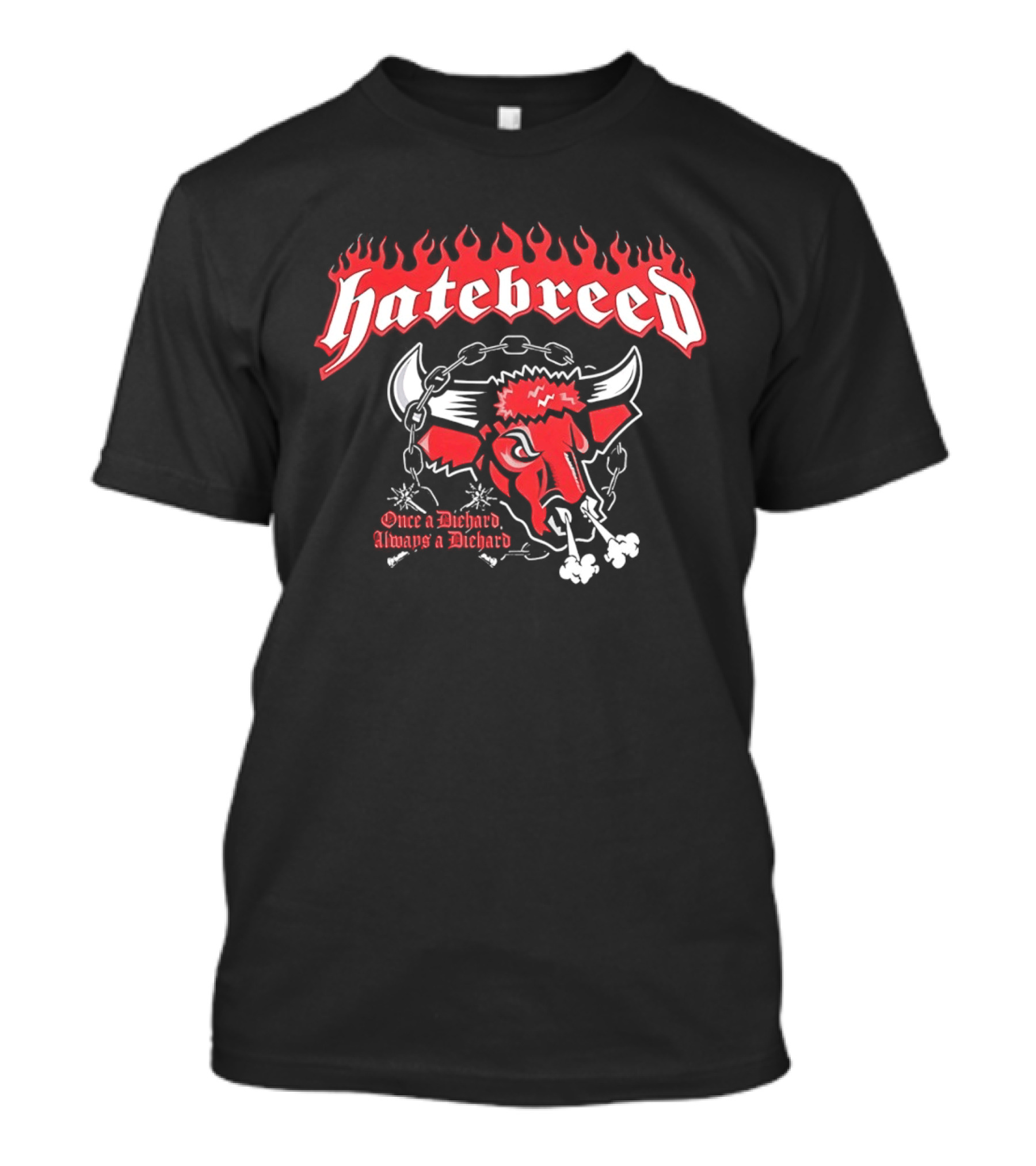Hatebreed Once A Diehard Always A Diehard Bull Flames Chain T-Shirt