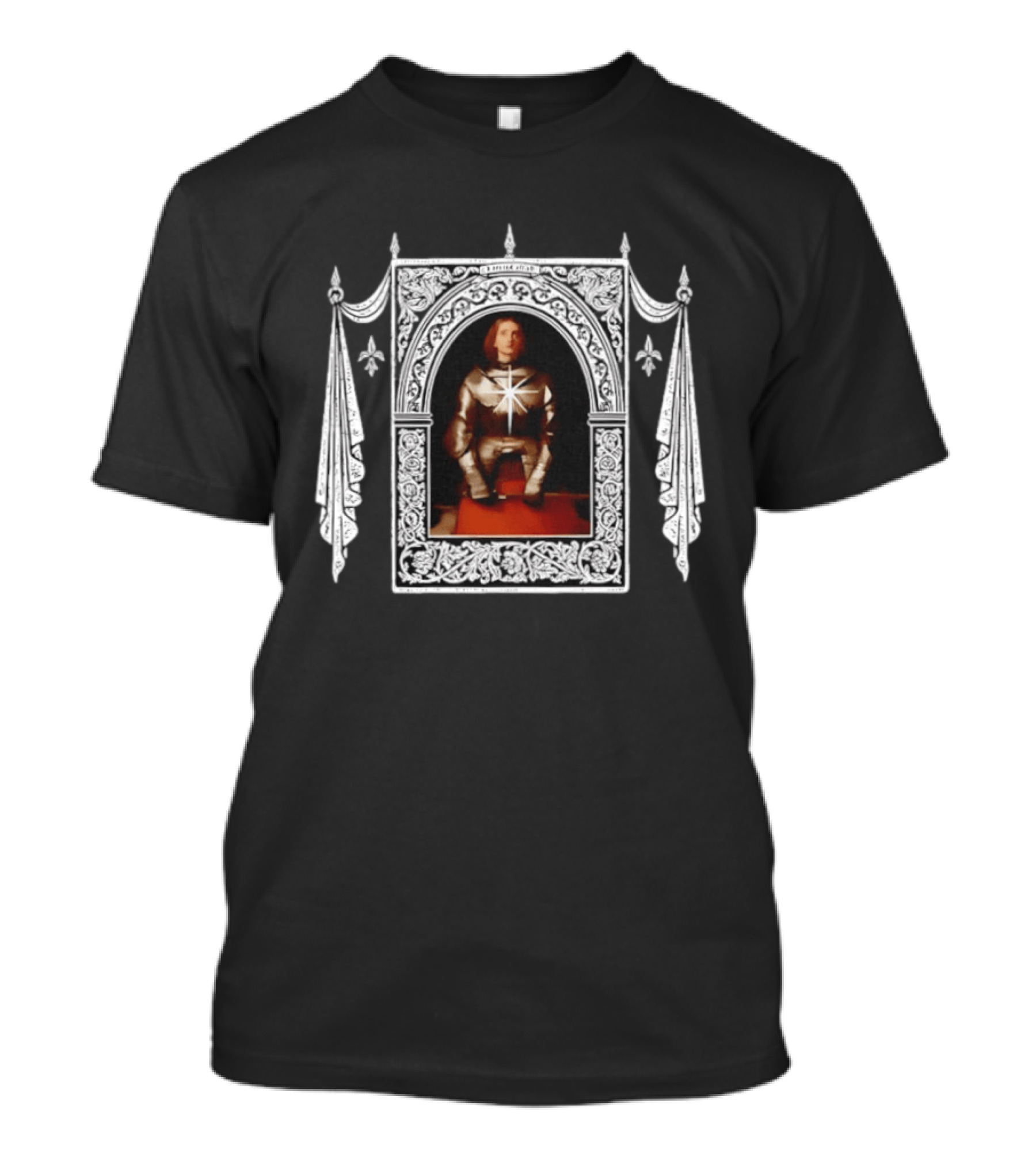 I Am Not Afraid Joan Of Arc Acceptance Medieval Armor Frame Fleur De Lis T-Shirt