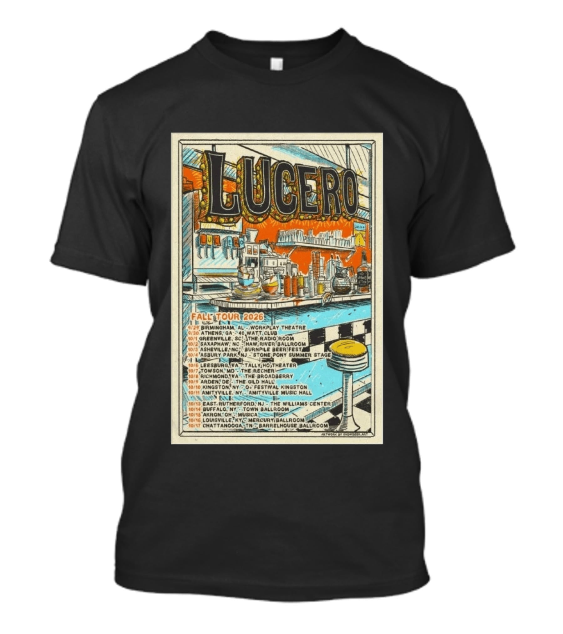 LUCERO Fall Tour 2026 Concert Dates And Venues T-Shirt