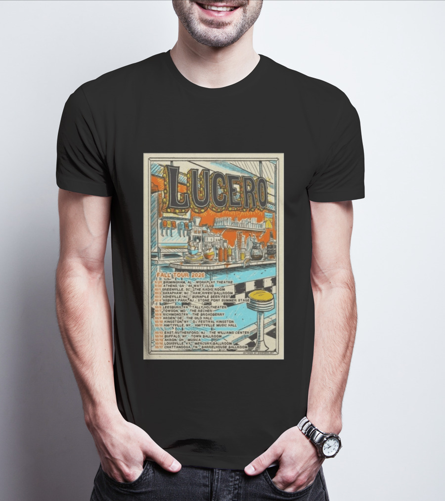 LUCERO Fall Tour 2026 Concert Dates And Venues T-Shirt