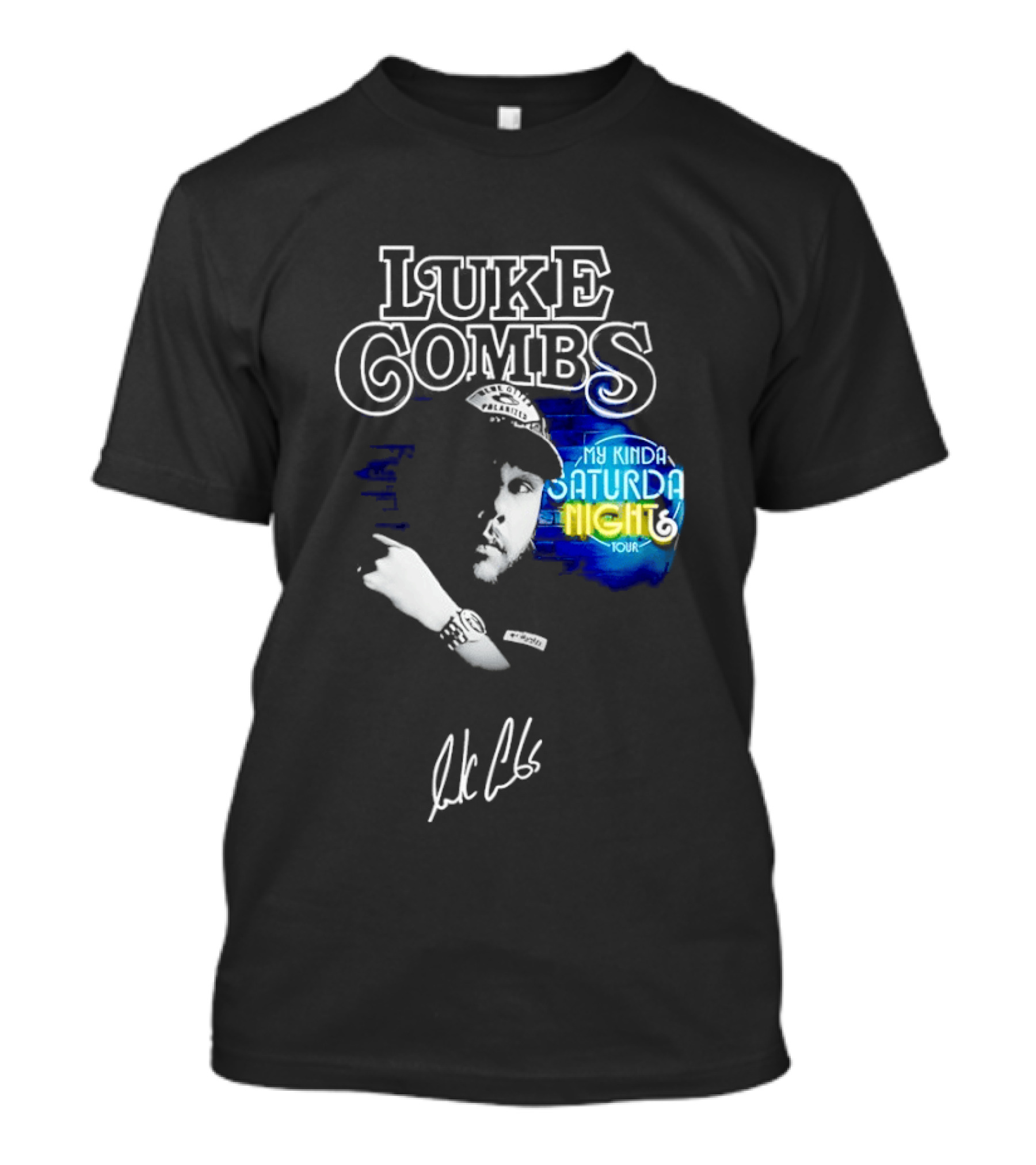 Luke Combs My Kinda Saturday Night Tour Signature Hat T-Shirt