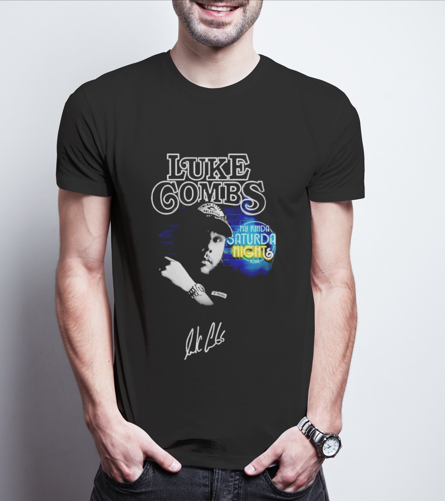 Luke Combs My Kinda Saturday Night Tour Signature Hat T-Shirt