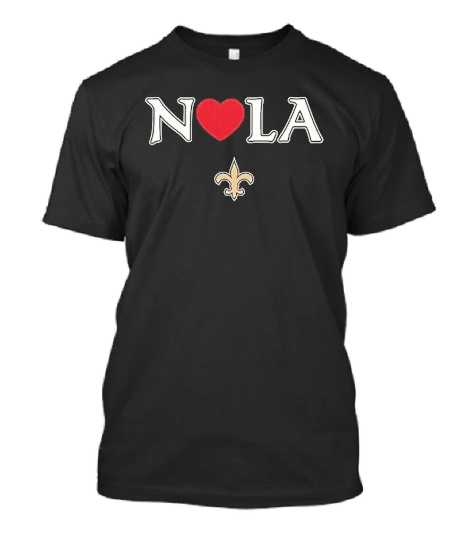 NOLA Heart Fleur De Lis New Orleans Saints T-Shirt