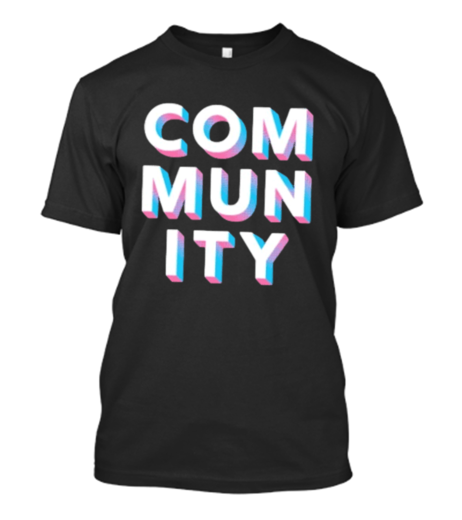 Community Colorful 3D Text Block T-Shirt