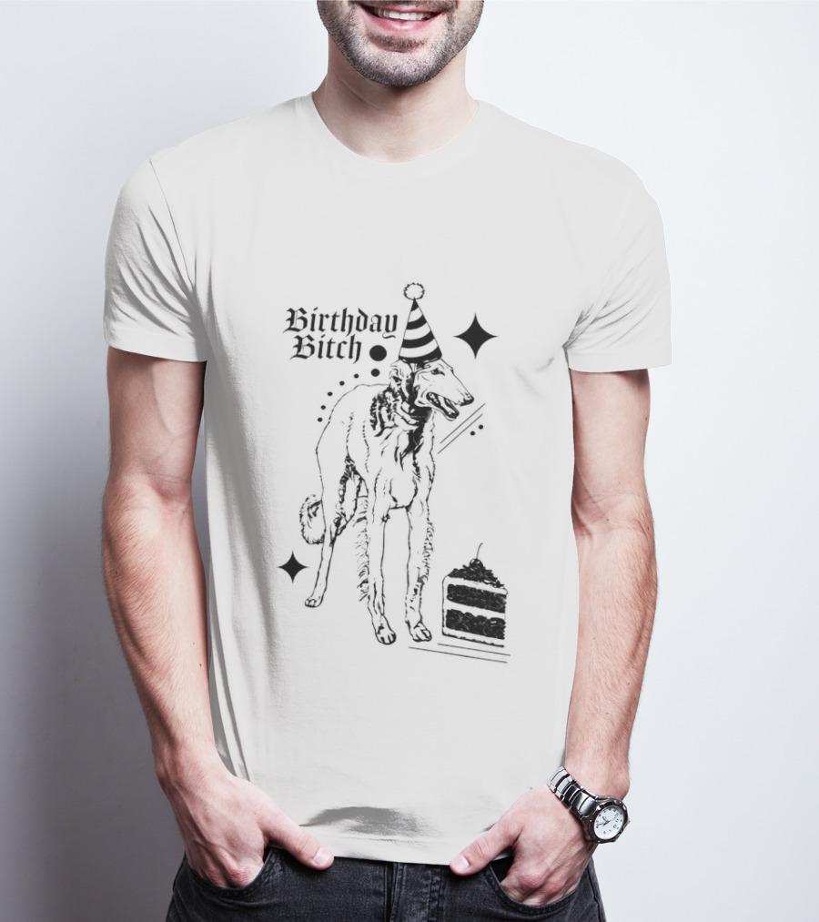 Birthday Bitch Dog Party Hat Cake Celebration Fun T-Shirt