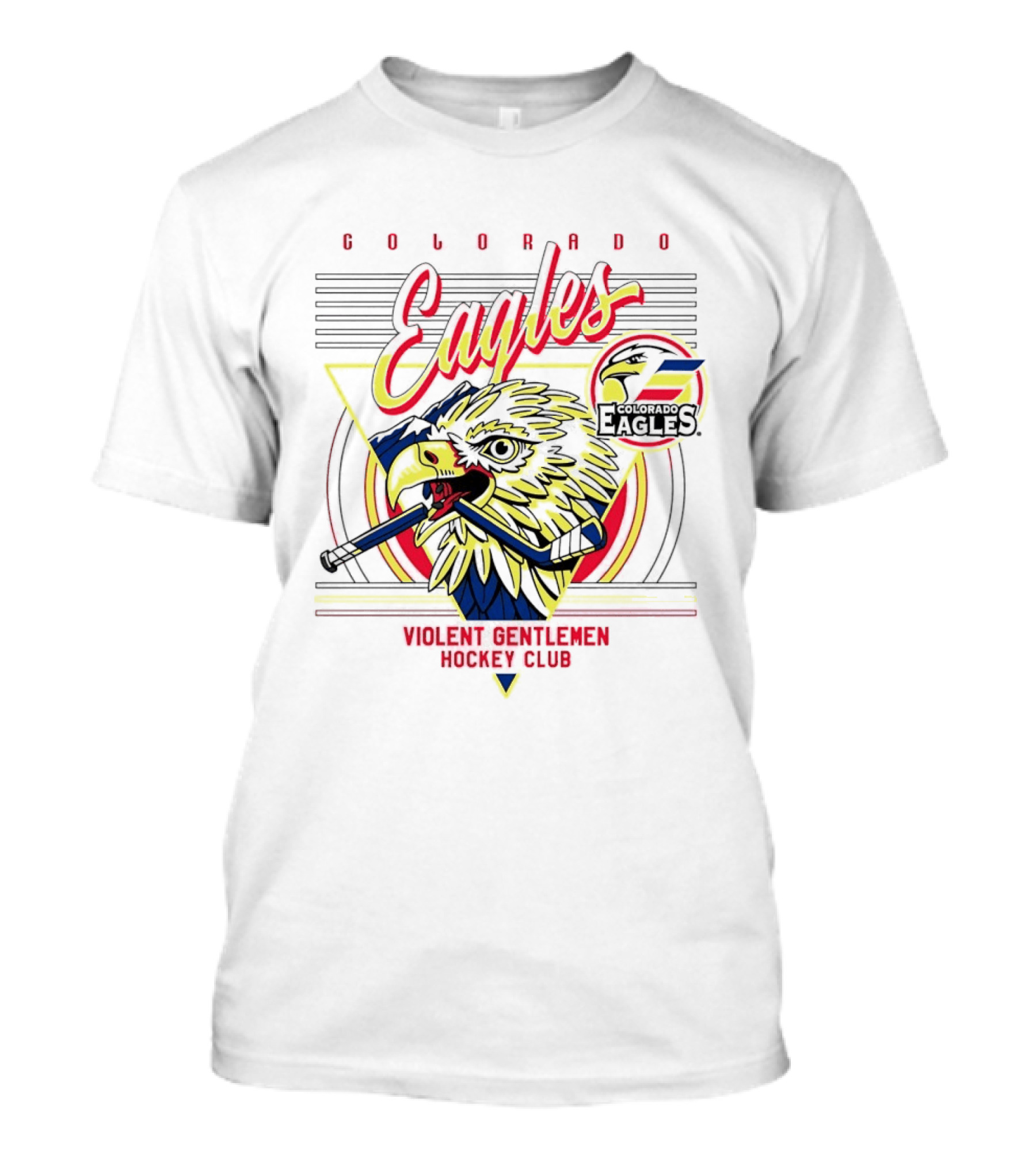 Colorado Eagles Eagle Biting Stick Violent Gentlemen Hockey Club T-Shirt