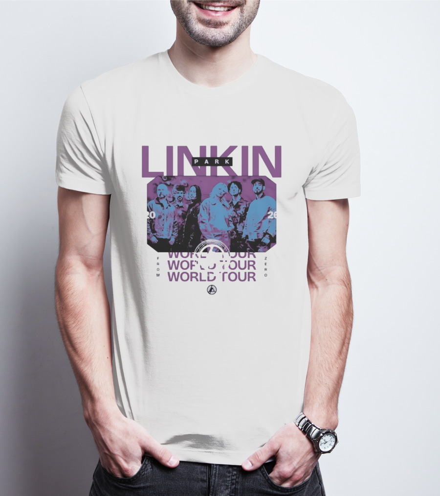 Linkin Park World Tour 2026 Purple Blue Duotone T-Shirt
