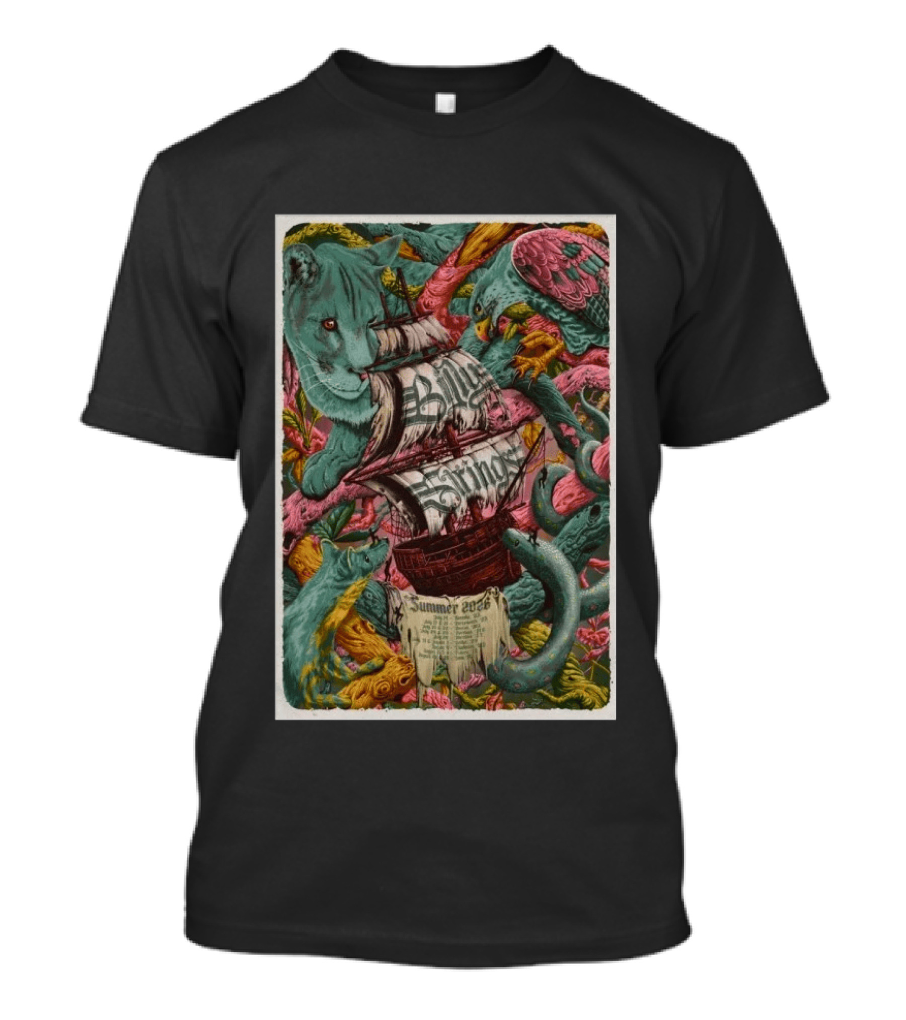 Billy Strings 2026 Summer Tour With Artistic Nature And Ship T-Shirt