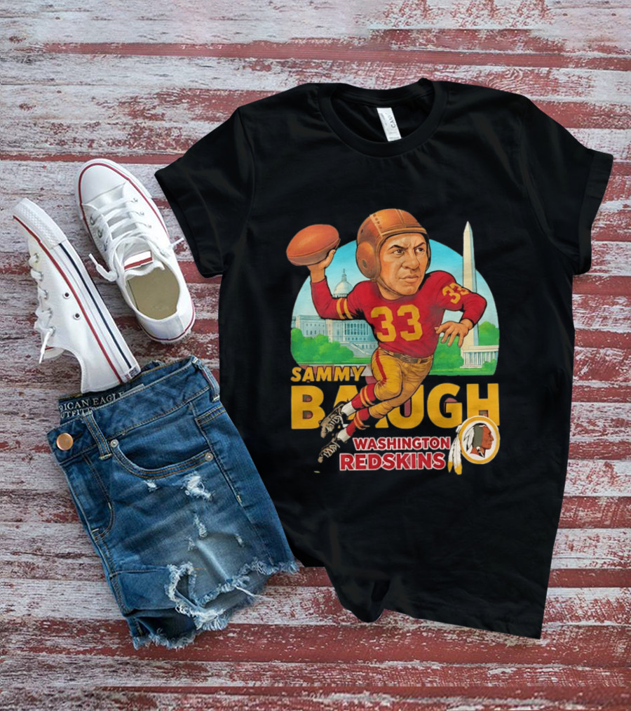 Sammy Baugh Washington Redskins Caricature Number 33 Football Legend T-Shirt