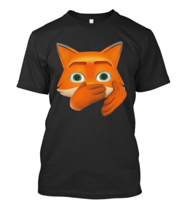 Scuba Fox Emoji Animal Covering Mouth Diving T-Shirt
