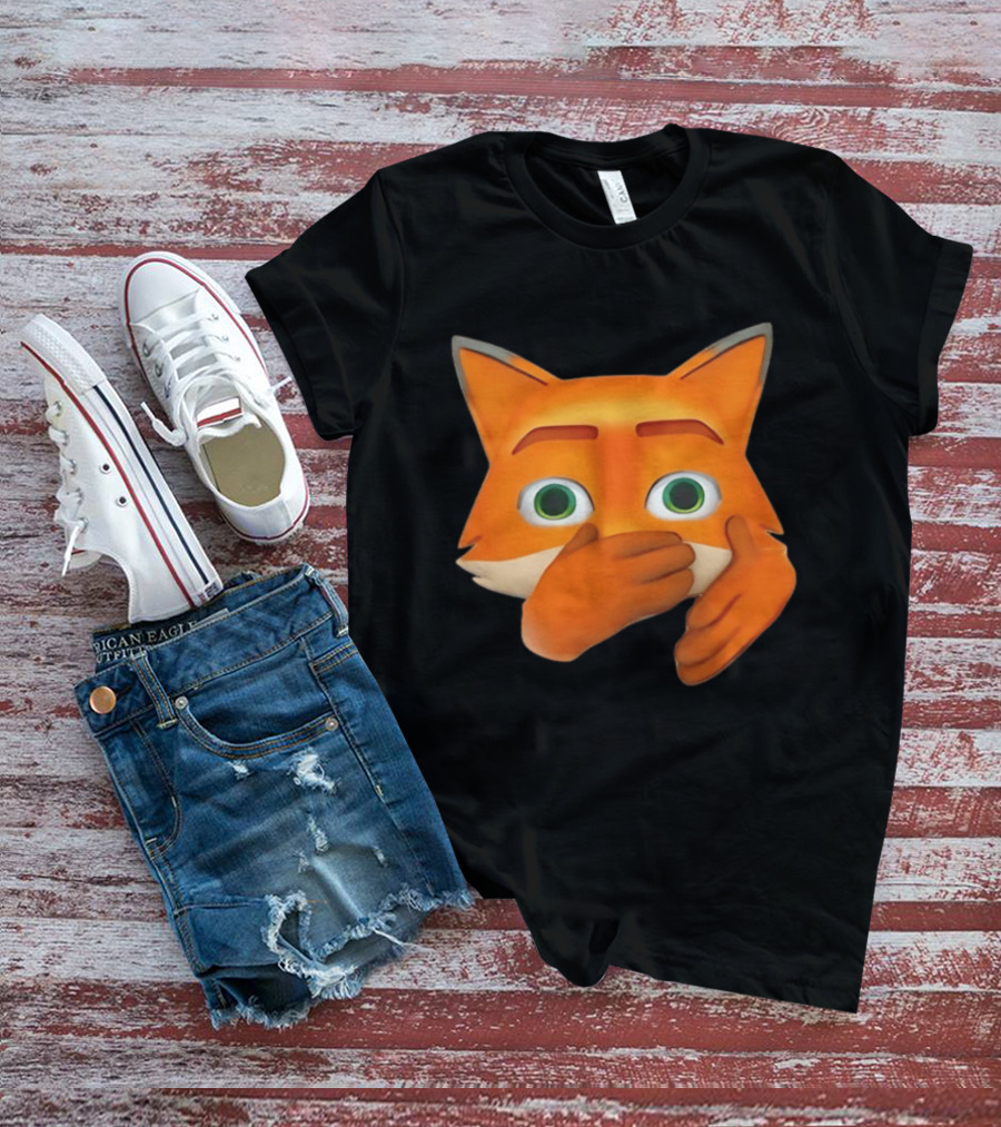 Scuba Fox Emoji Animal Covering Mouth Diving T-Shirt