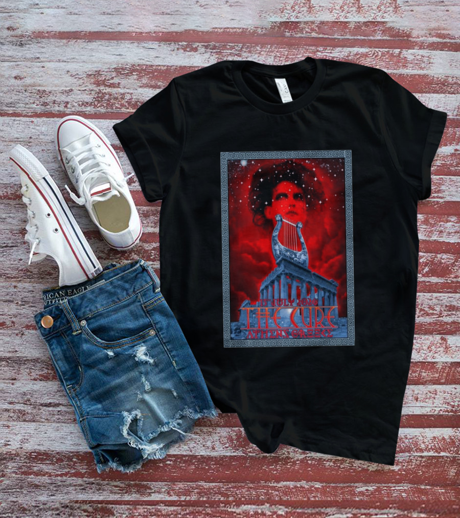The Cure Athens Greece July 15 2026 Concert Parthenon Lyre Stars T-Shirt