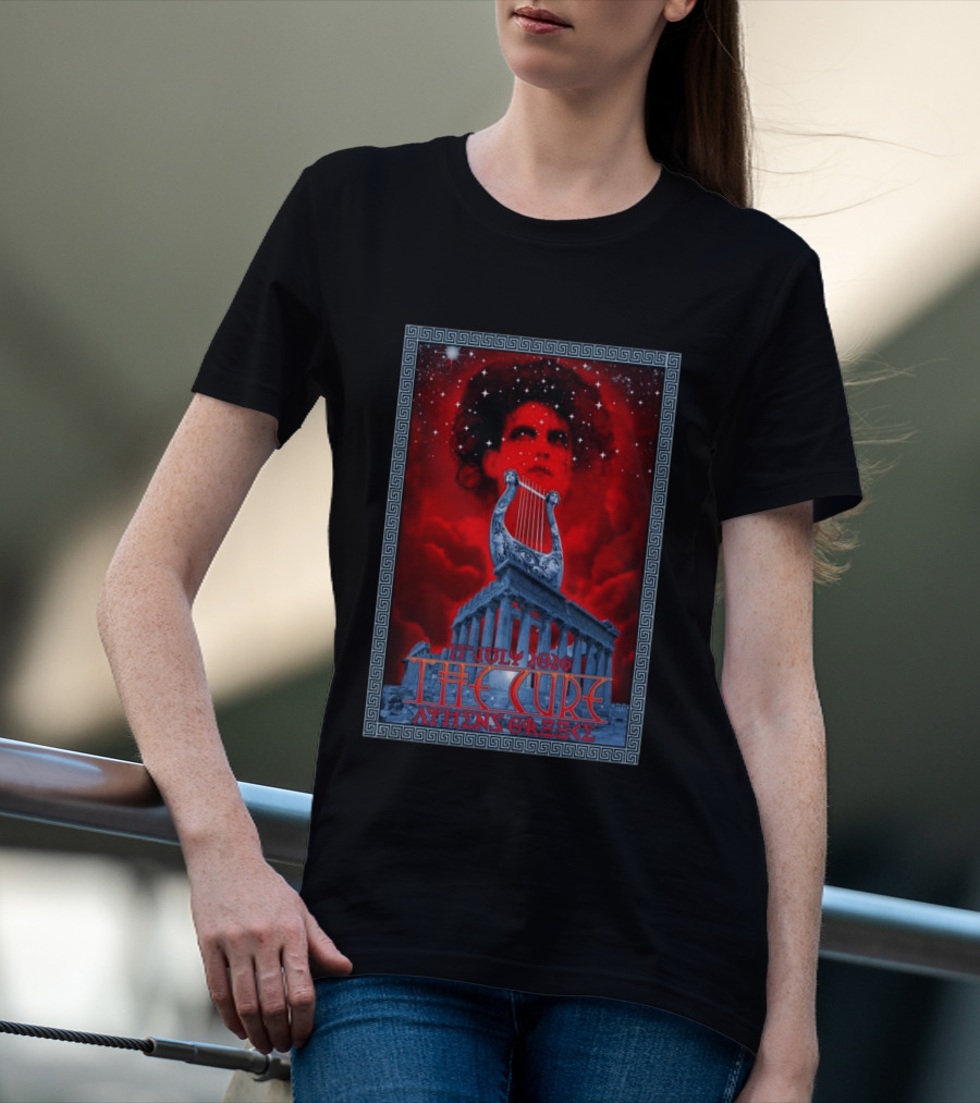 The Cure Athens Greece July 15 2026 Concert Parthenon Lyre Stars T-Shirt