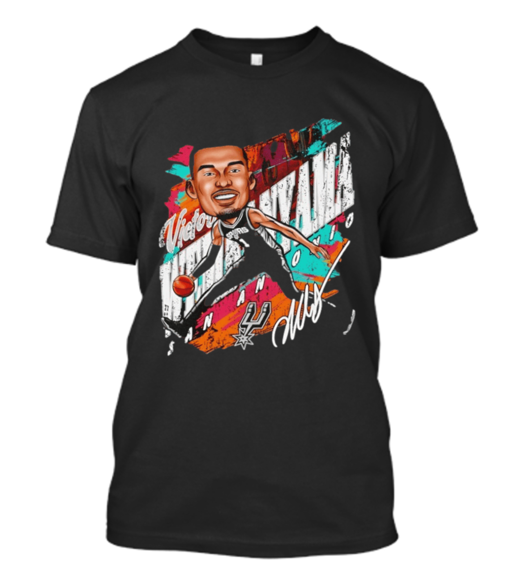 Victor Wembanyama San Antonio Spurs Basketball Cartoon T-Shirt