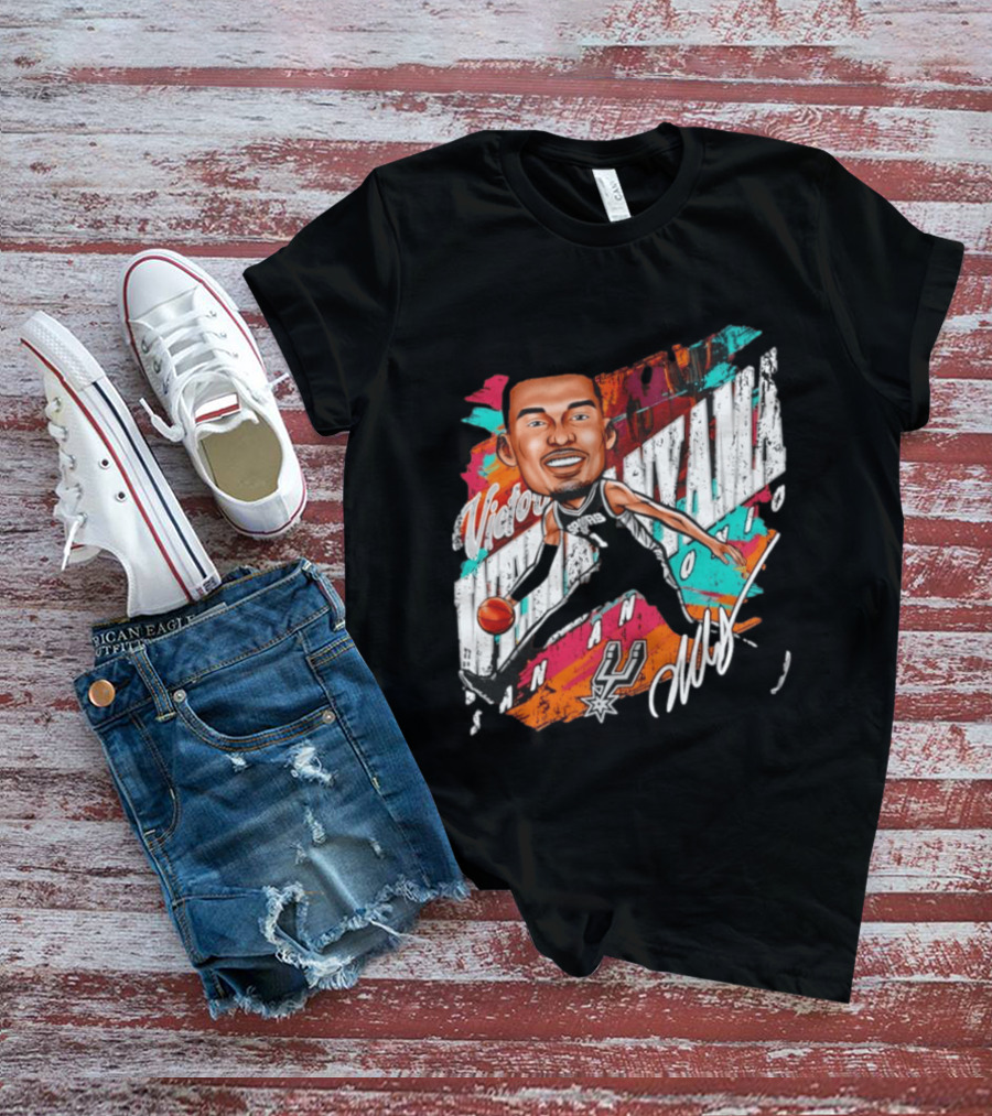 Victor Wembanyama San Antonio Spurs Basketball Cartoon T-Shirt