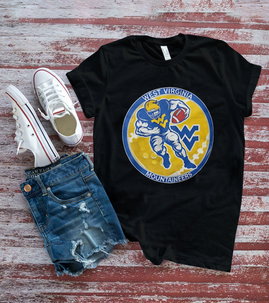 West Virginia Mountaineers Football Circular Running Back WV T-Shirt